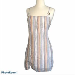MinkPink striped Mahi Step Hem Mini Dress Small